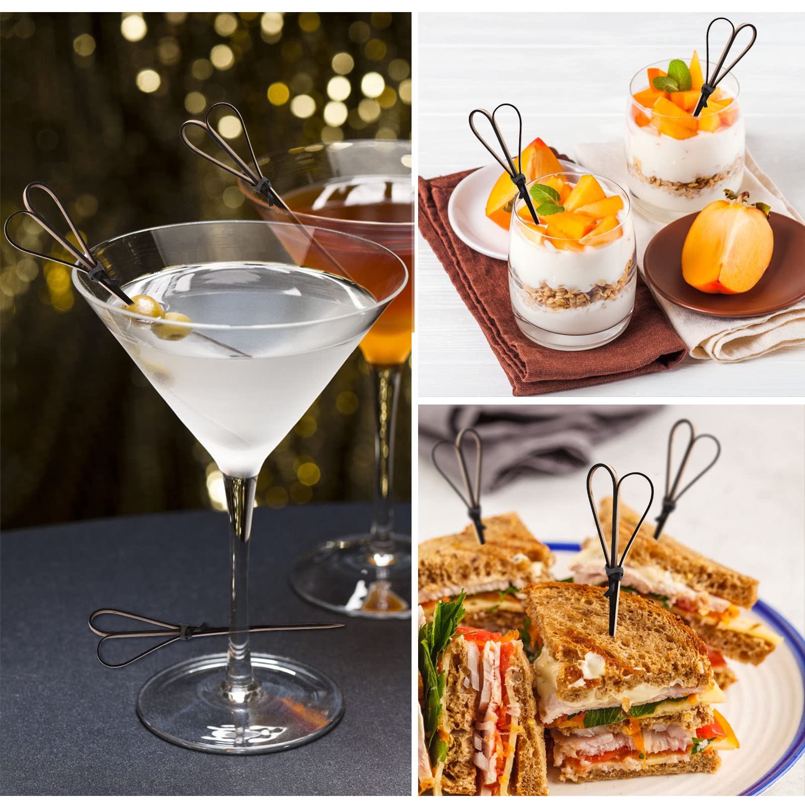 Bekecidi Bambus-Cocktail-Stbchen, 100 Stck, natrliche Bambus-Knoten,  Spiee, Obstststbchen, Bambus-Zahnstocher, Cocktail-Garnierstab fr  Getrnke, Canaps, Vorspeisen, Partyzubehr 12 cm (Schwarz) : Amazon.de:  Kche, Haushalt & Wohnen