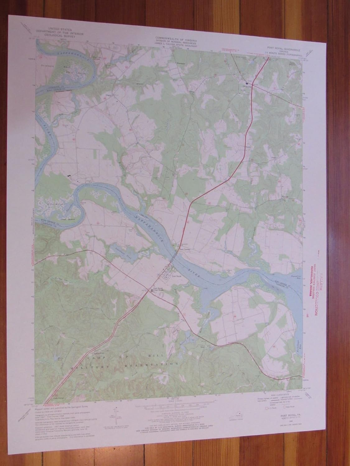 Port Royal Virginia 1971 Original Vintage USGS Topo Map