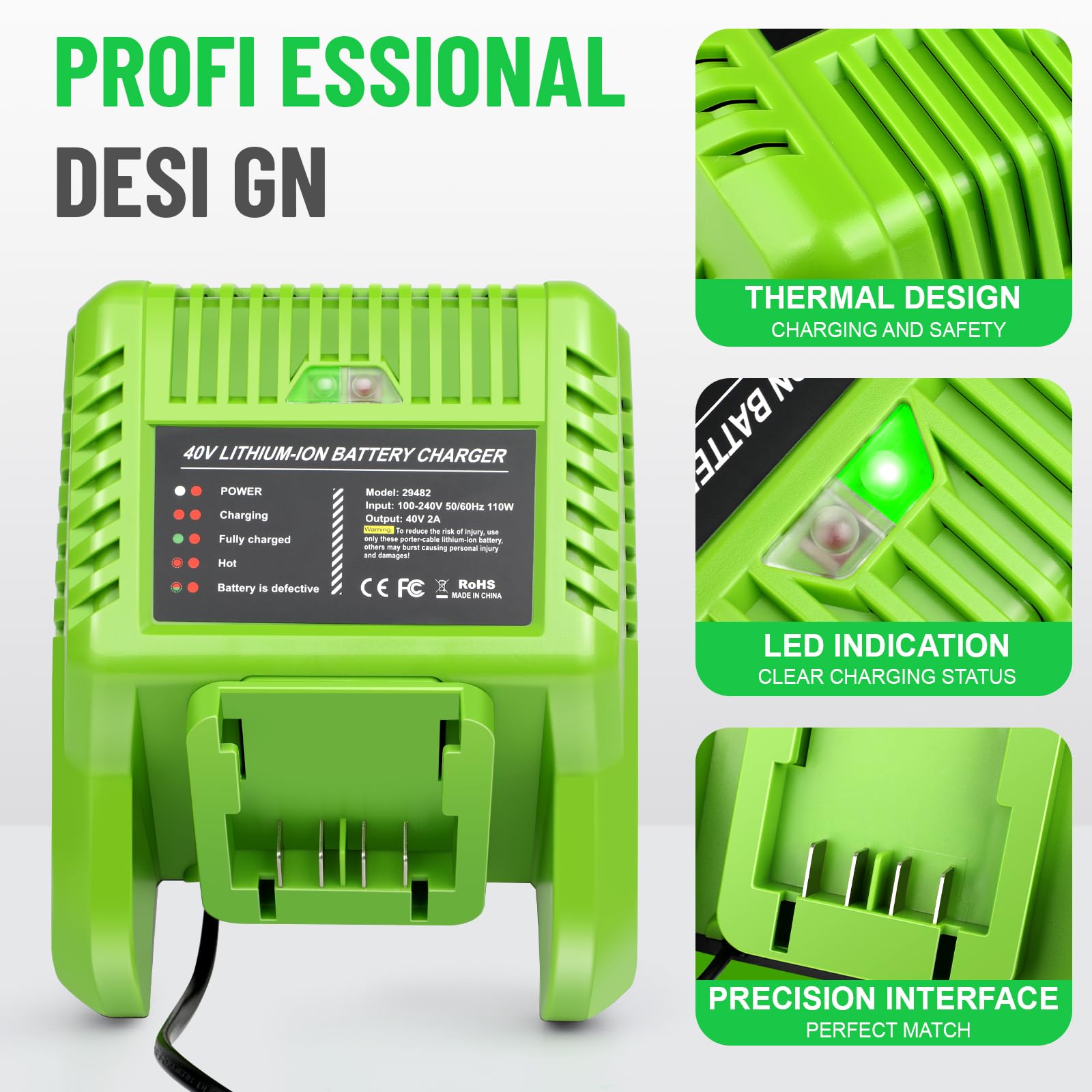 Amazon.com: Replacement Battery and Charger for Greenworks 40V