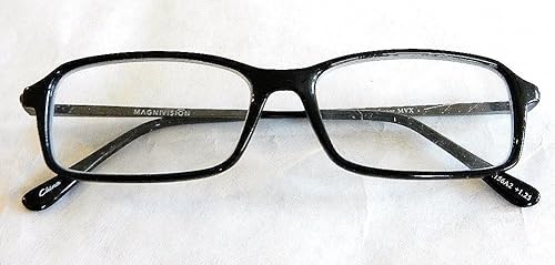 Magnivision +1.25 "Professor" Gafas de lectura con marco de plástico negro con bisagras de resorte (185)
