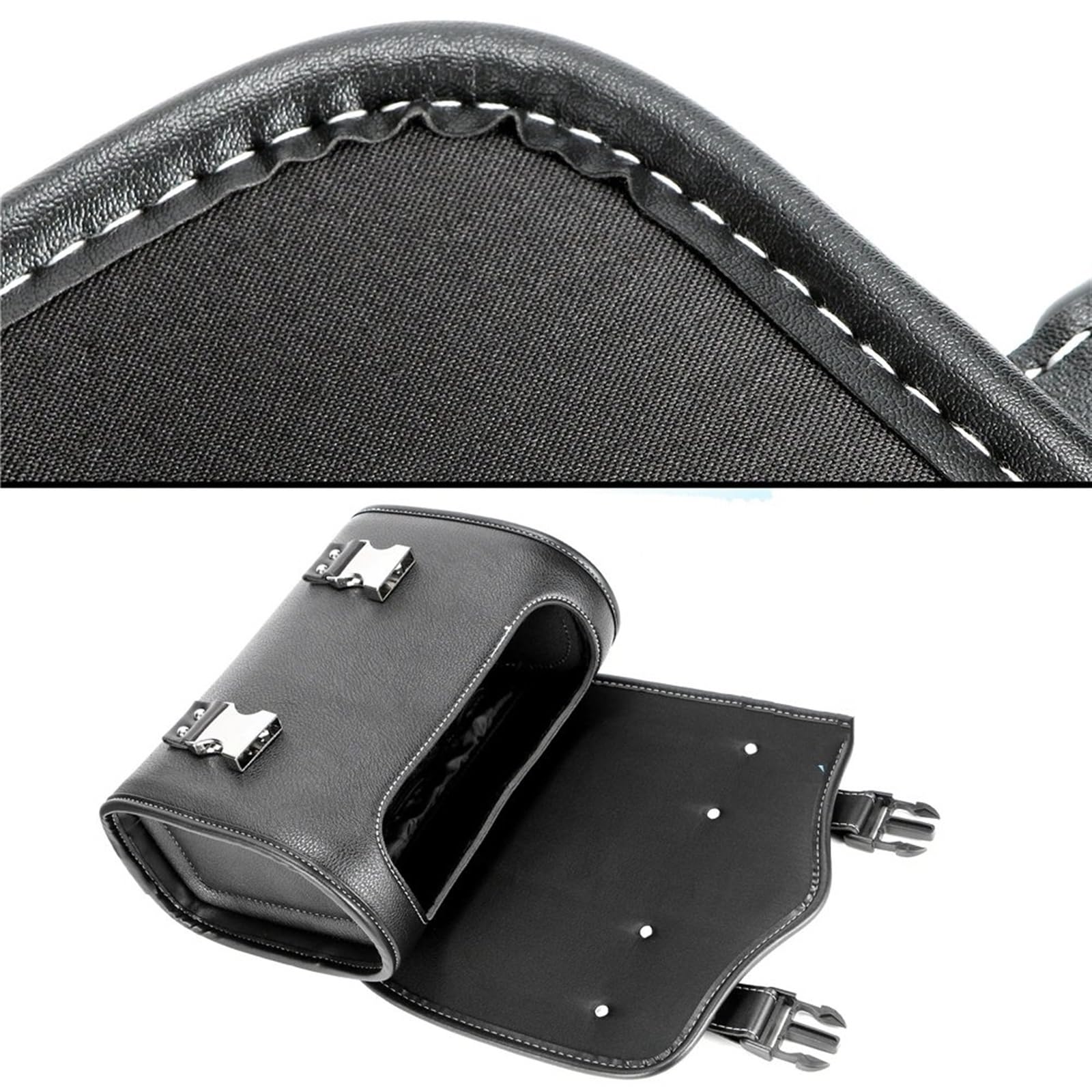 AVFORA Borsa da sella universale per moto, borsa da sella per forcella in pelle PU, borsa laterale per attrezzi, borsa da sella per telaio BMW (grande)