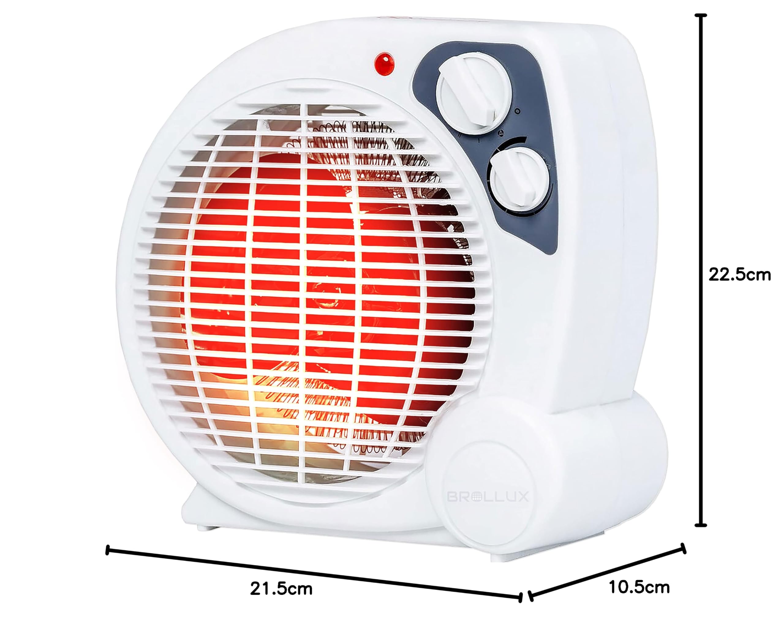 Clatronic® verwarmingsventilator incl. ventilatorfunctie | met traploos regelbare thermostaat | 2 verwarmingsstanden | oscillerende warmtestraler | verwarmingstoestel | HL 3800