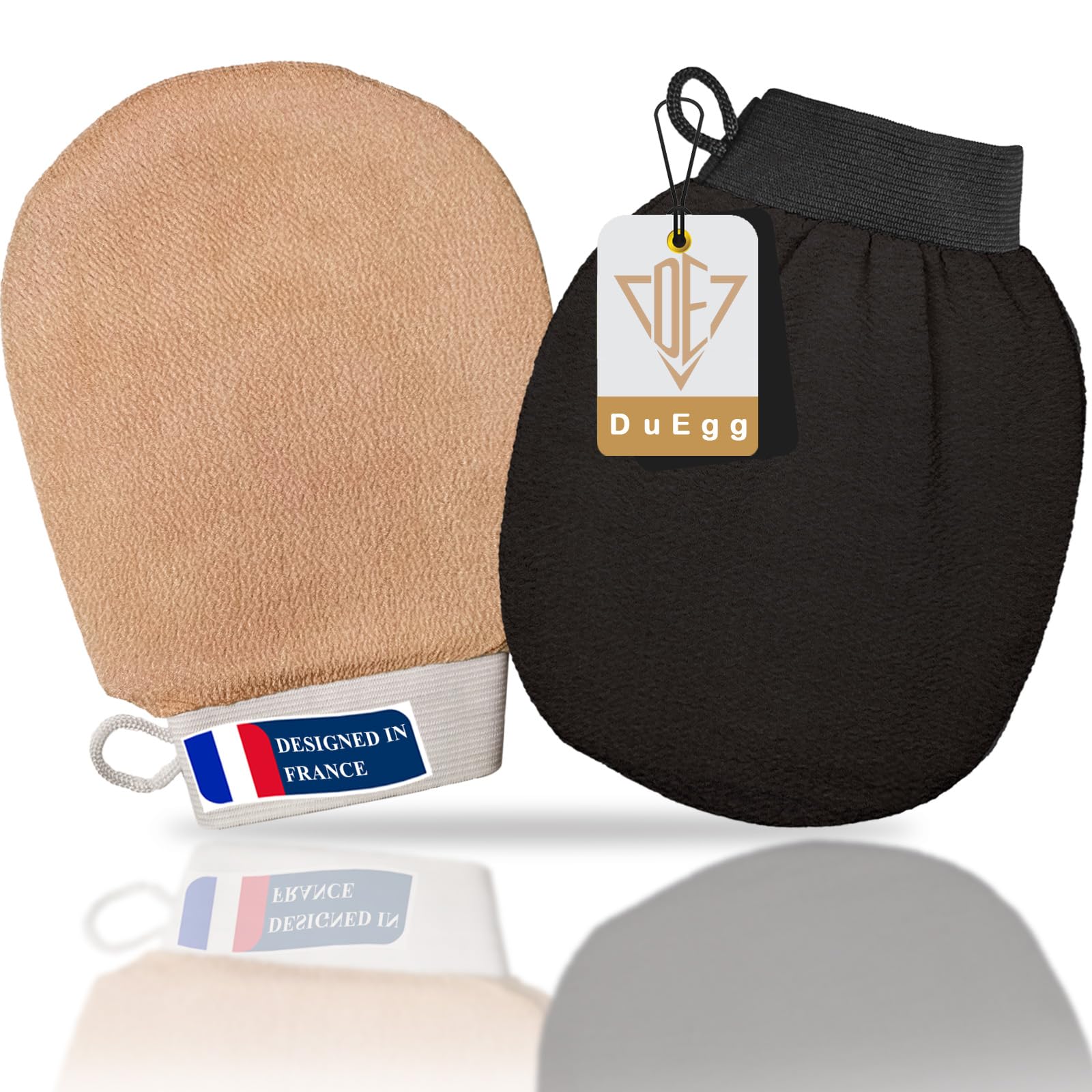 DuEgg Guante Exfoliante 2 Piezas, Guante Kessa, Efectivo Manopla Exfoliante Corporal, Guante Exfoliante Corporal Adecuado para Hombres y Mujeres, Suaviza la Piel