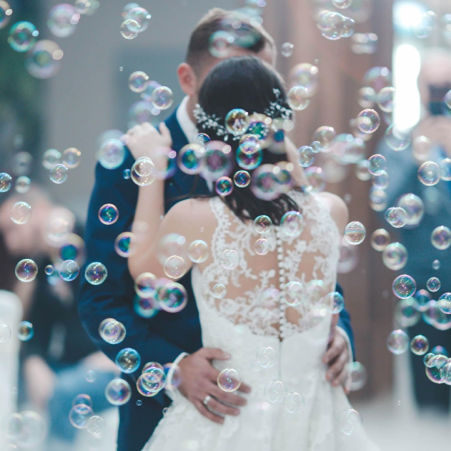 Bubble World - Wedding Natura - Seifenblasen Hochzeit 6 x 60 ml - Weiße Tuben mit integriertem Blasgerät - Gadget Bonbonniere Platzhalter Hochzeit Elegant - Made in Italy