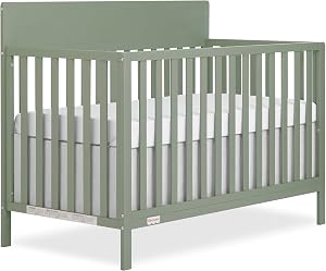 Fisher-Price Meadowbrook 4-in-1 Convertible Full Size Baby Crib, Wooden Nursery Furniture, Converts to Toddler Bed with Guardrail, Daybed & Full-Size Bed, Greenguard Gold & BSA Certified, Meadow Green
