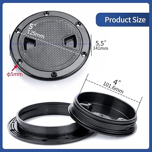 Miniatura 4 de Smartmarine - Escotilla de inspección redonda antideslizante de 4 pulgadas, 6 pulgadas, 8 pulgadas, con cubierta desmontable para yate marino