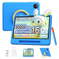 Easerush P10 Kid Tablet con Penna Custodia in Silicone, Blu