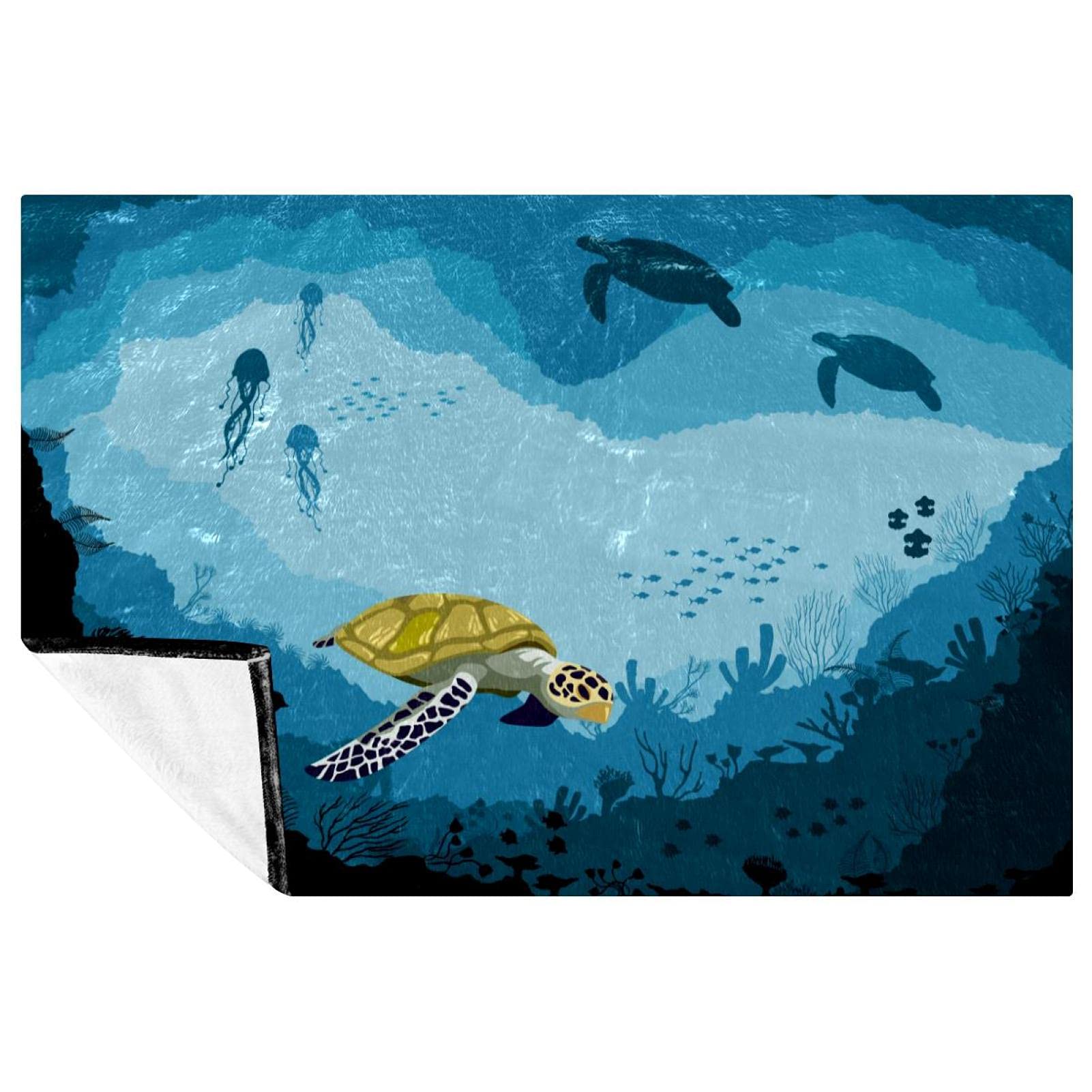 Couverture tortue 150x100 cm douce et chaude pour lit et canapé