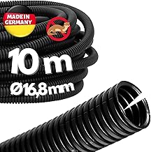 10 m Kalitec Corrugated Pipe Slotted NW 17 I Corrugated Hose Open I Marten Protection Tube I Empty Tube I Cable Protection AD 21 mm ID 16.8 mm