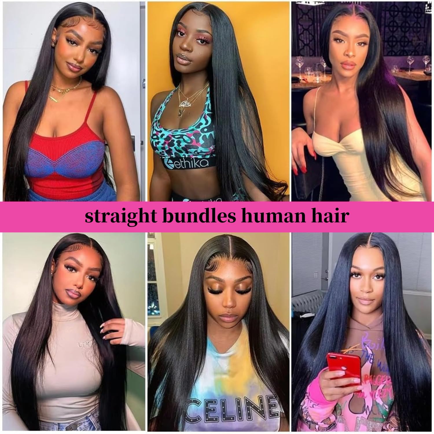 Straight Bundles Human Hair 14 16 18 20 Inch 400g/pack 12A Brazilian 4 Bundles for Women Double Weft Black Color