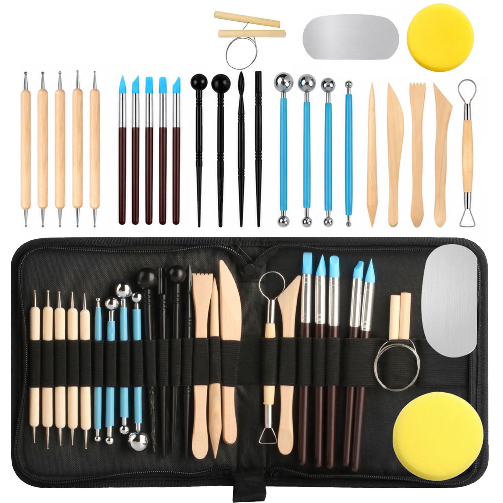 PULIANGLIU 27 Pcs Polymer Clay Tools Set, Pottery Ceramic Sculpting Kit