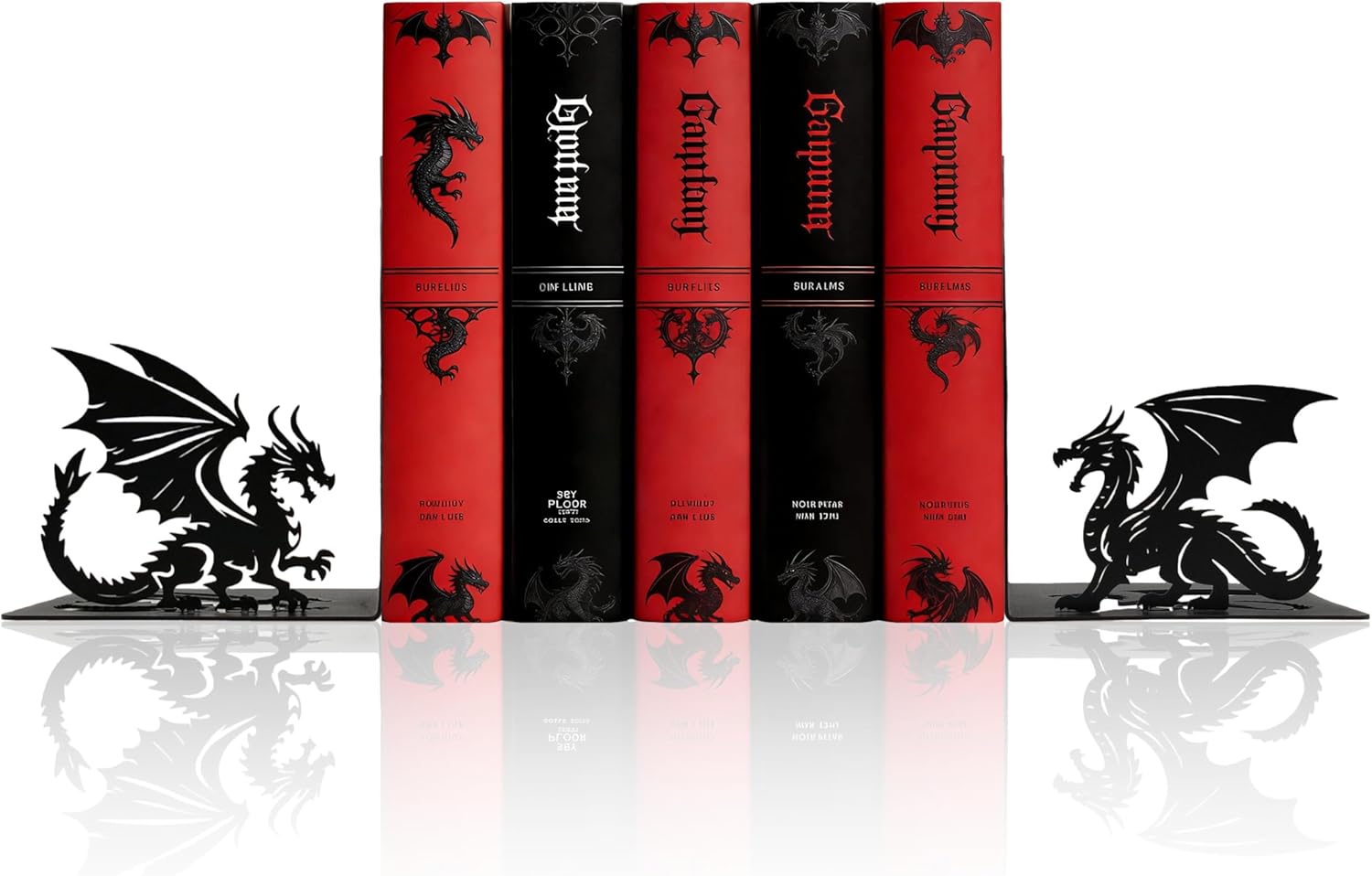 Matte Black Iron Gothic Decorative Bookends, Owl Book Ends for Shelves, Unique Bird Lover Owl Gifts for Women and Men, Metal Book Holders for Gothic Bookshelf, Witchy Room and Forest Decor