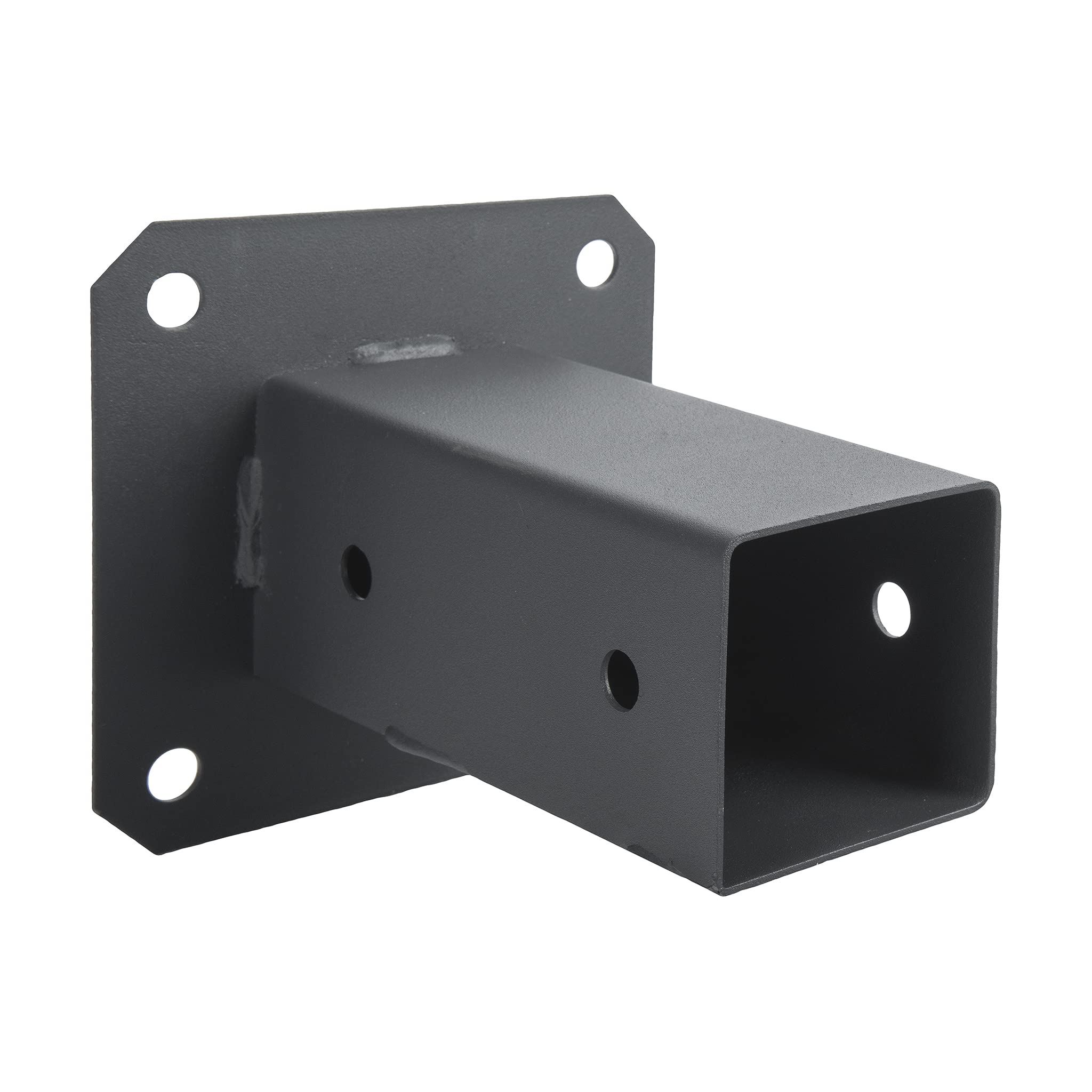 ADGO Supporto per pali 90 x 90 mm, per recinzione, manicotto di avvitamento zincato a caldo, manicotto per pavimento, manicotto in acciaio, grafite