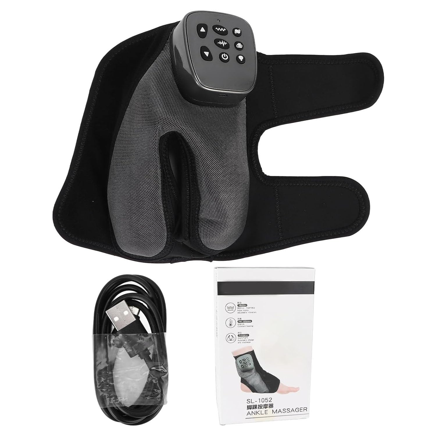 KYOFIS Masajeador eléctrico de Tobillo y pie, masajeador de Tobillo y pie con Almohadilla térmica, masajeador de pies inalámbrico multifunción for tendinitis, Alivio del Dolor de Artritis