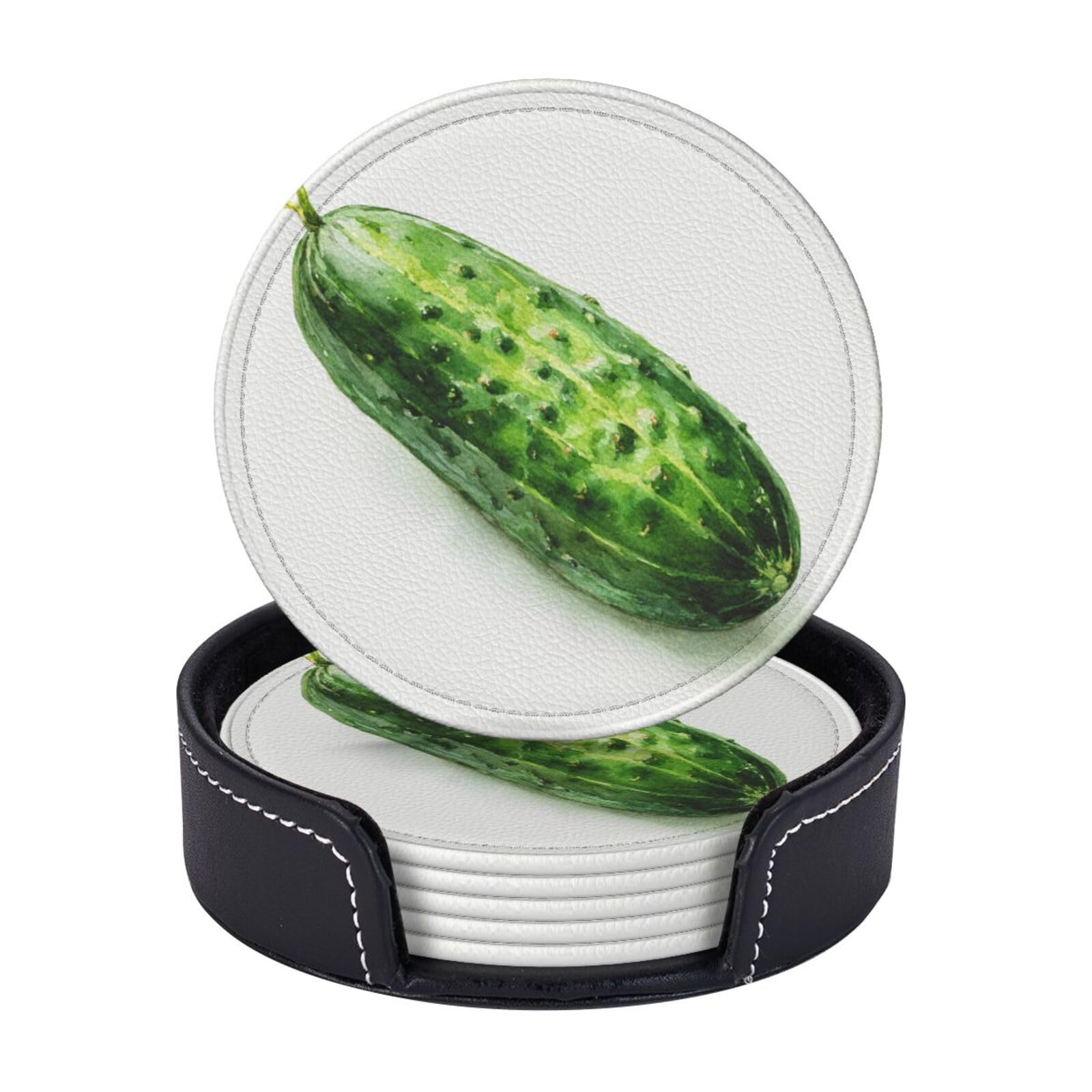 Dessous de verre en cuir : protégez vos meubles des taches avec style, lot de 6