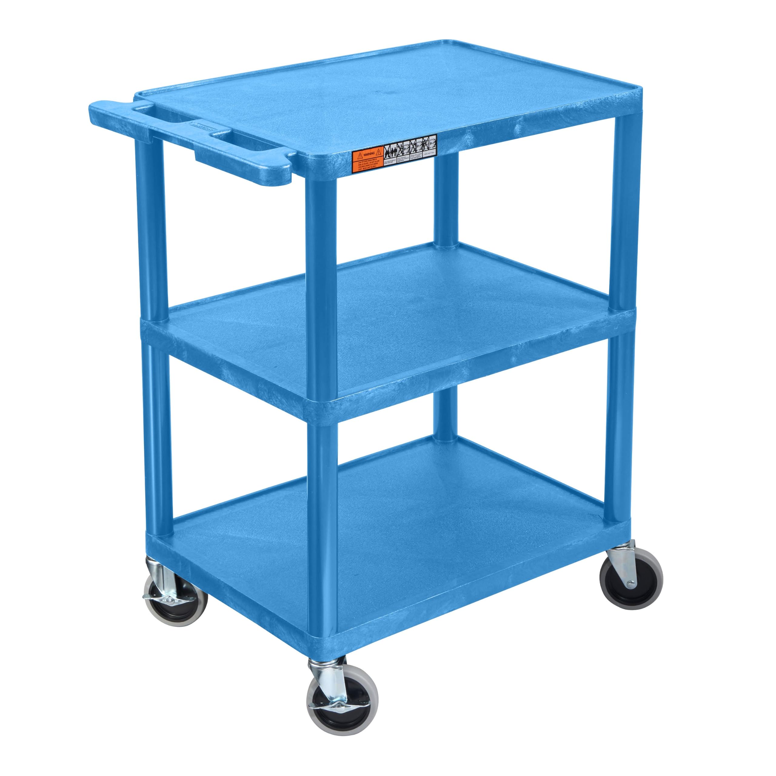 Luxor HE34-BU Three-Shelf Structural Foam Utility Cart