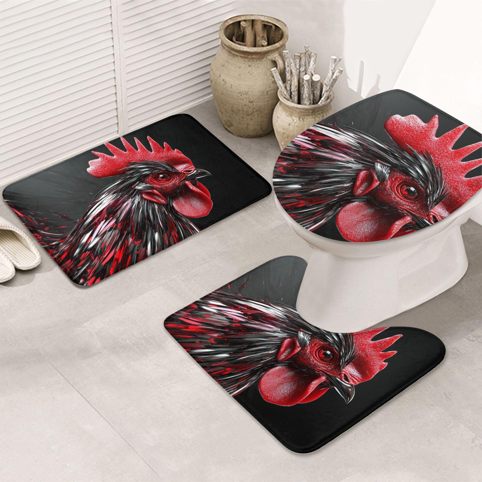 Alfombrilla de baño antideslizante y lavable con estampado de plumas