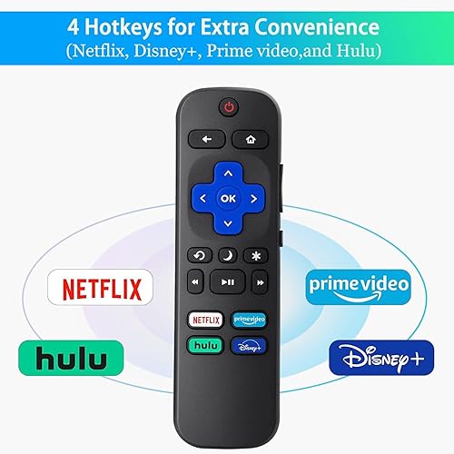 Miniatura 3 de Repuesto para control remoto Roku TV con funda de silicona, control remoto compatible con TCL/Hisense/Onn/Westinghouse/Insignia/Sharp Roku TV con 4