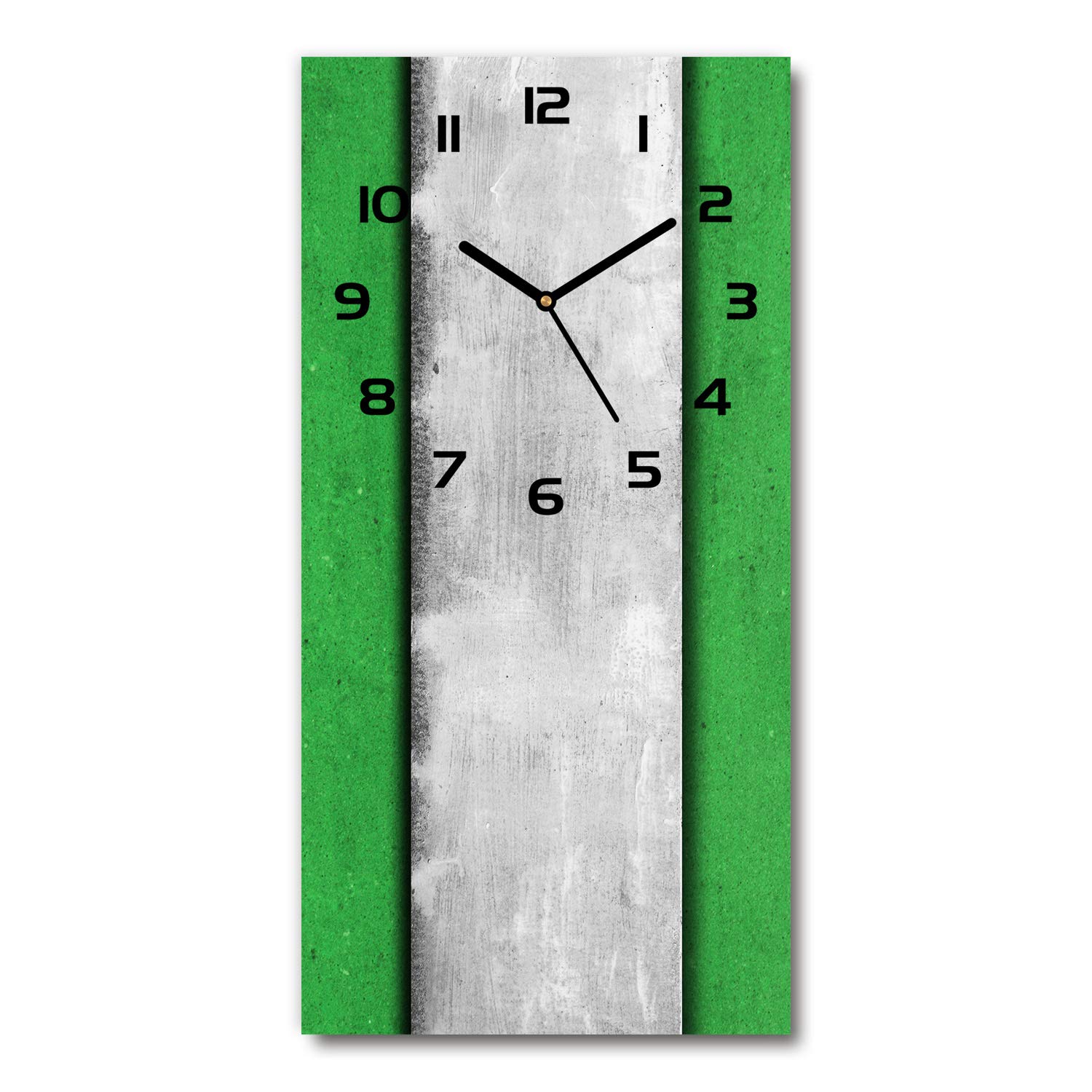 Horloge en verre 30x60cm Tulup à poser ou murale avec motif de mur vert