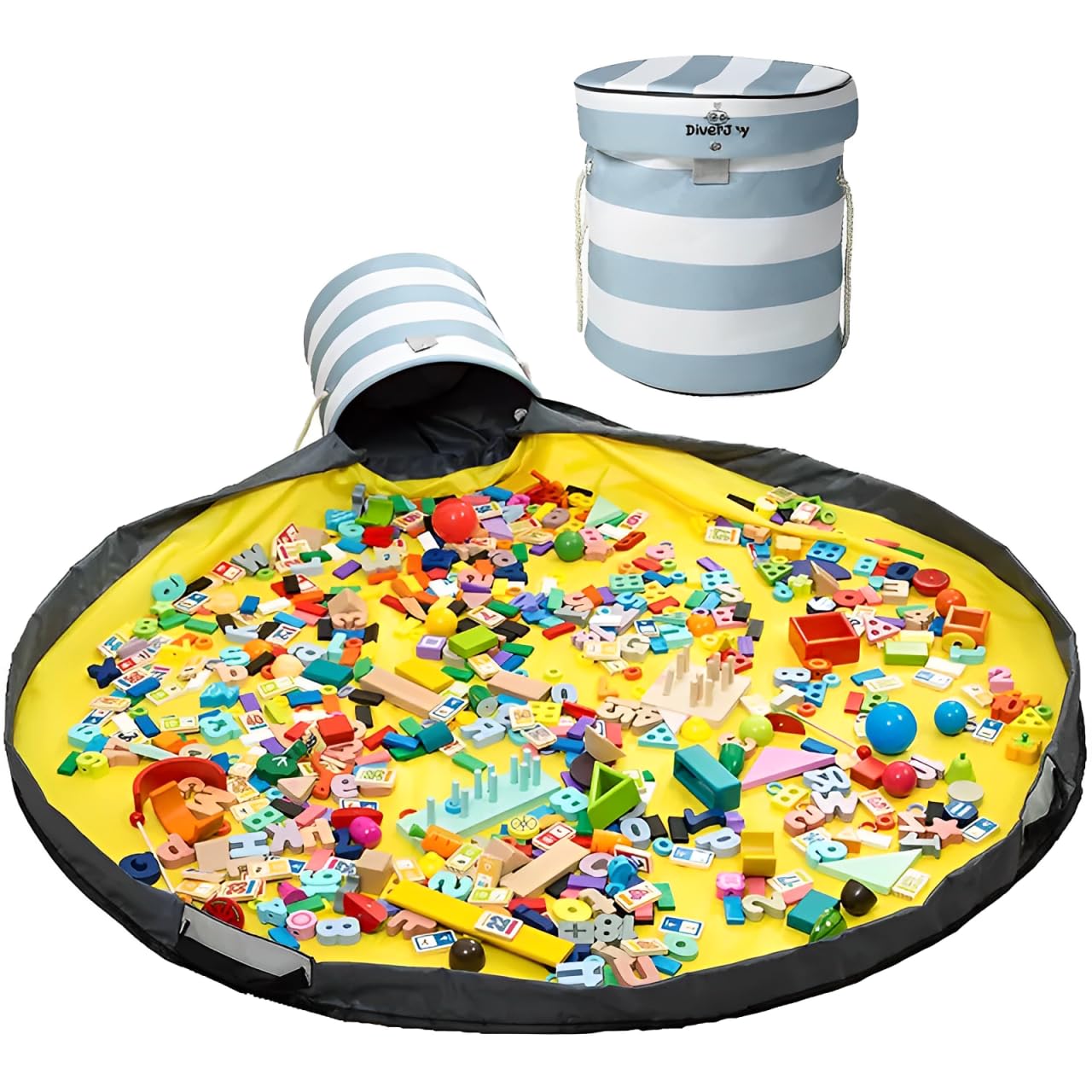 DiverJoy - Cajas almacenaje juguetes infantil - baul juguetes infantil - cesta para guardar juguetes - bolsa playa juguetes - playa bebe - alfombra juegos bebe
