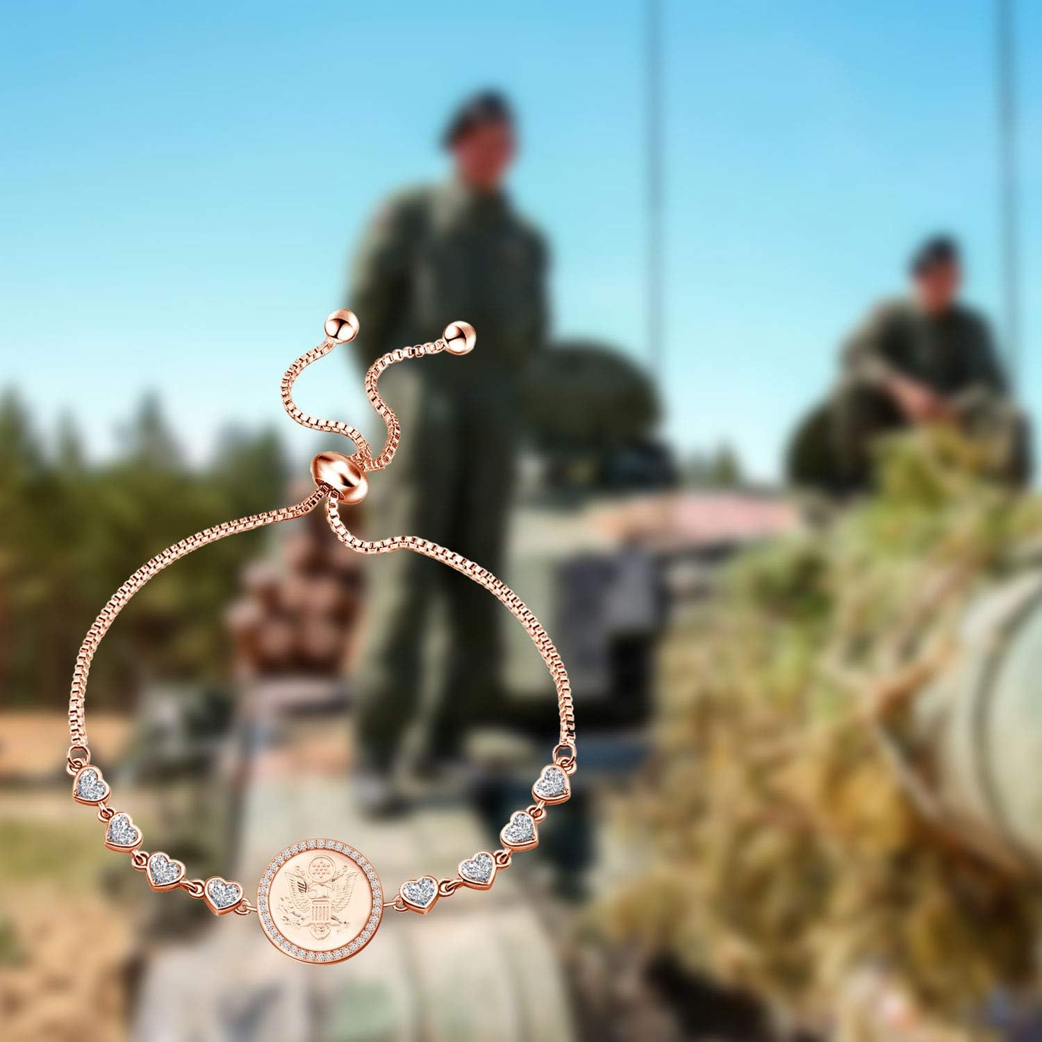 LQRI Army Gift Charm Bracelet Military Jewelry Military Deployment Gift - Image 5