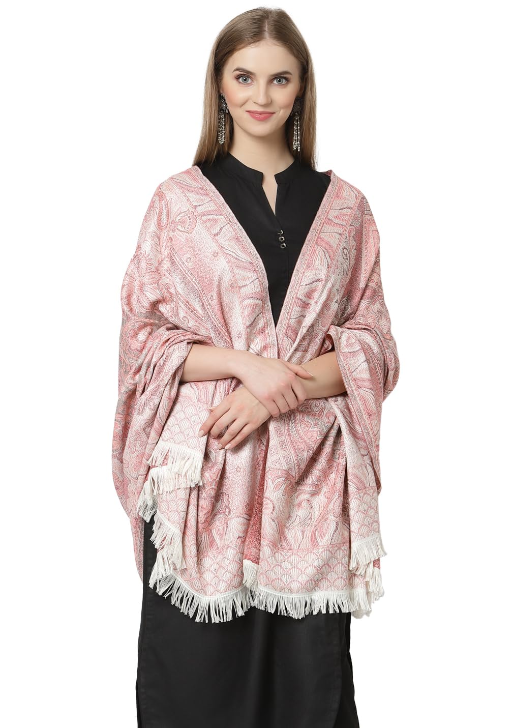 Women's Poly Wool Woven Soft Shawls, Wraps [Size: 40" X 80"]-image-25