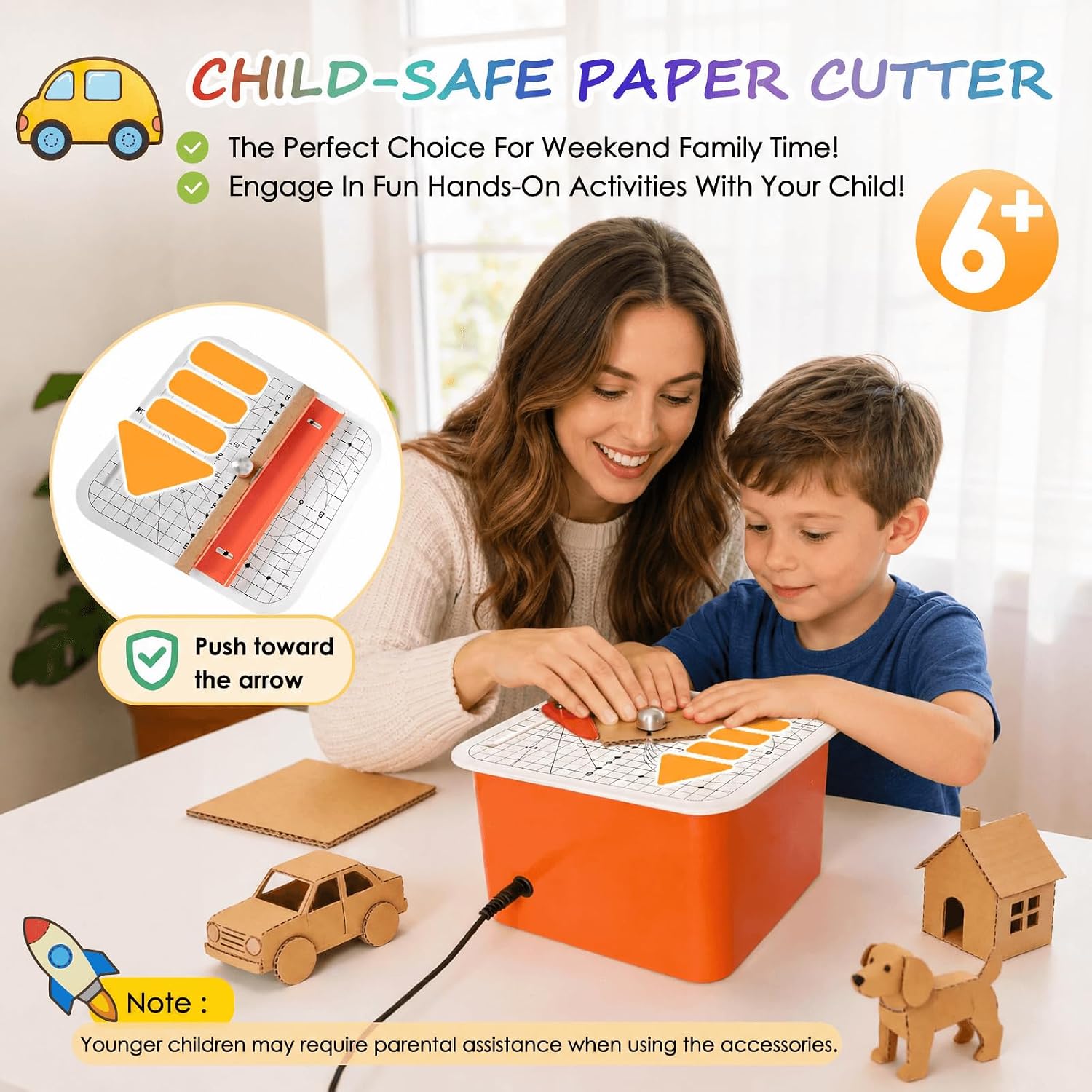 Cardboard Cutter Table Saw for Kids, Safe Cardboard Cutter for DIY Craft Projects, Cardboard Cutting Machine, Table Saw for Cardboard Crafts, STEM Crafter Tool