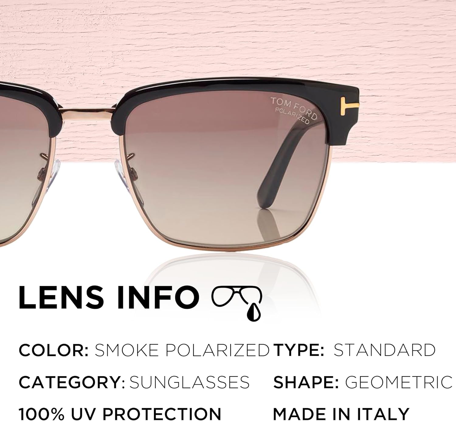 Tom Ford FT0367 RIVER Geometric Shape Sunglasses + Bundle With eSHADES Eyewear Cleaning Kit