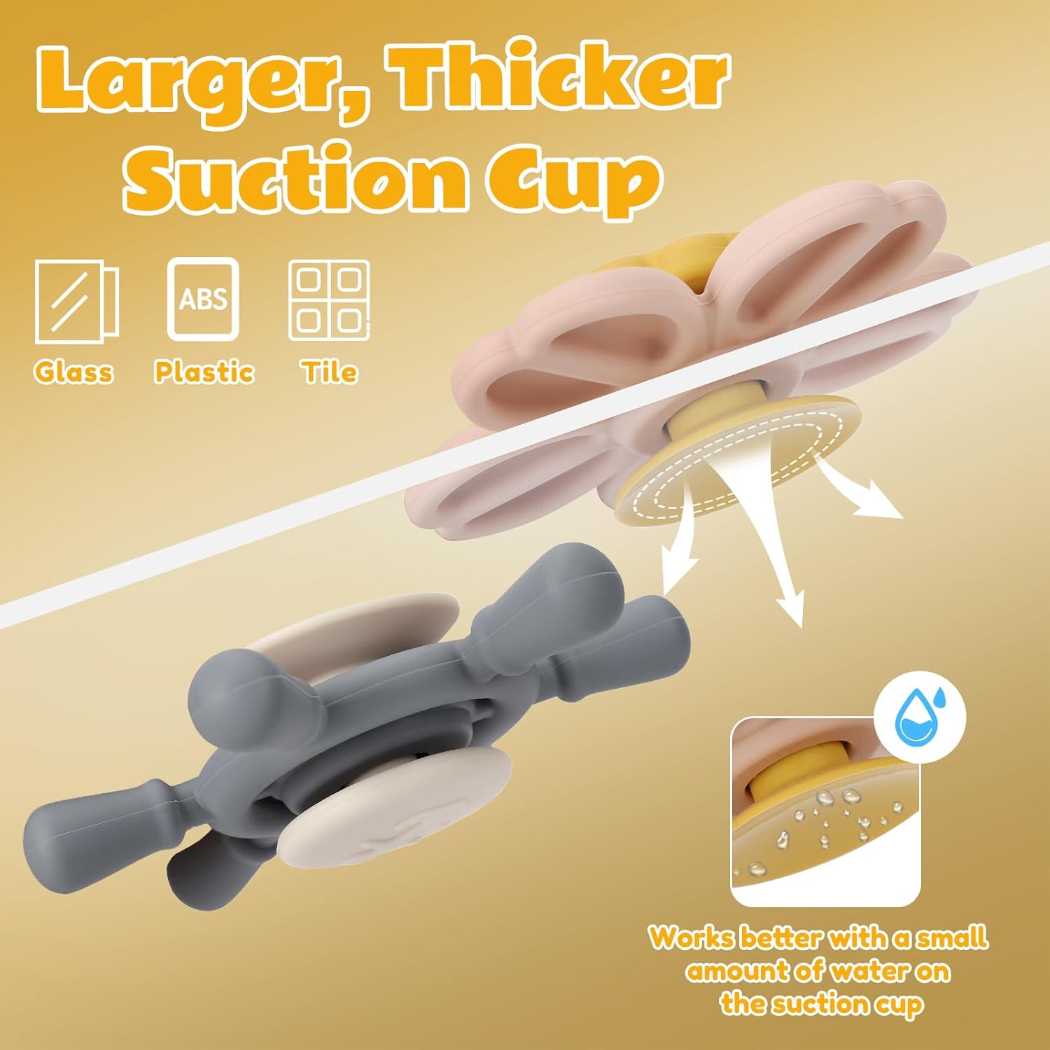 Socub Silicone Suction Cup Spinner Toy | Spinning Tops for Kids 1-3 | Airplane Car Travel Table Highchair & Window Toys for 1 2 Year Old | Toddler Sensory Bath Toys for Babies 12-18 Months(Sage/Blush)
