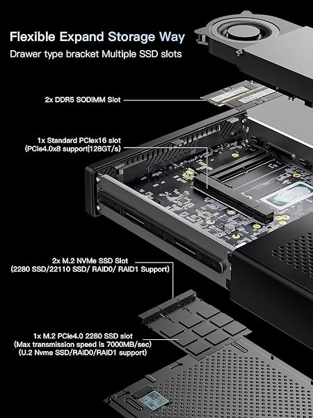 MINIS FORUM MS-01 Mini PC, Core i9-13900H 14 Core/20 Thread Prozessor bis zu 5,4 GHz, Barebone ohne DDR5/PCIE SSD/OS, Mini-Desktop-Computer, HDMI/2 x USB4, 10G SFP+ Port ×2,2,5G RJ45x2 - 4