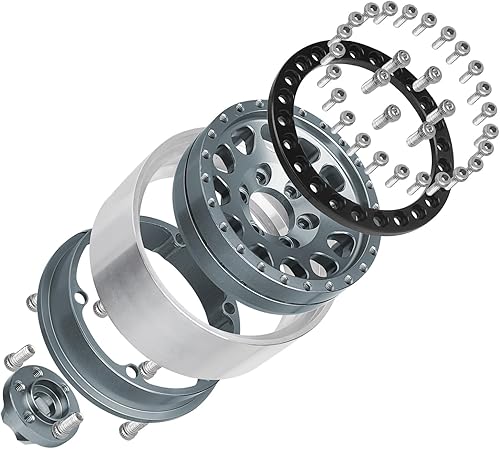 Miniatura 4 de HobbyPark Ruedas Beadlock de aluminio 1.9 para rastreador RC a escala 110, compatible con Traxxas TRX4 Axial SCX10 Redcat Gen 8 RC4WD, 4 piezas