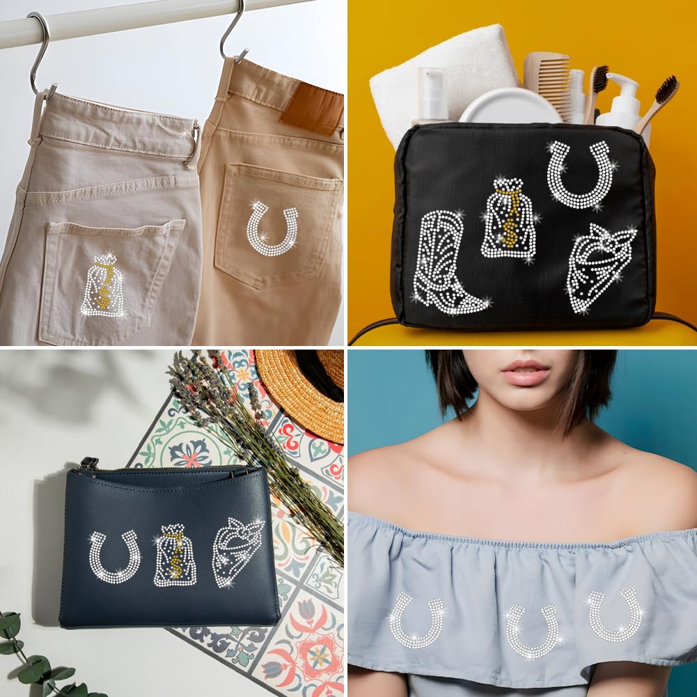 SUPERDANT 20 Stuks Cowboy Strass Hotfix Patches - Om Op Te Strijken Voor Kleding & Tassen