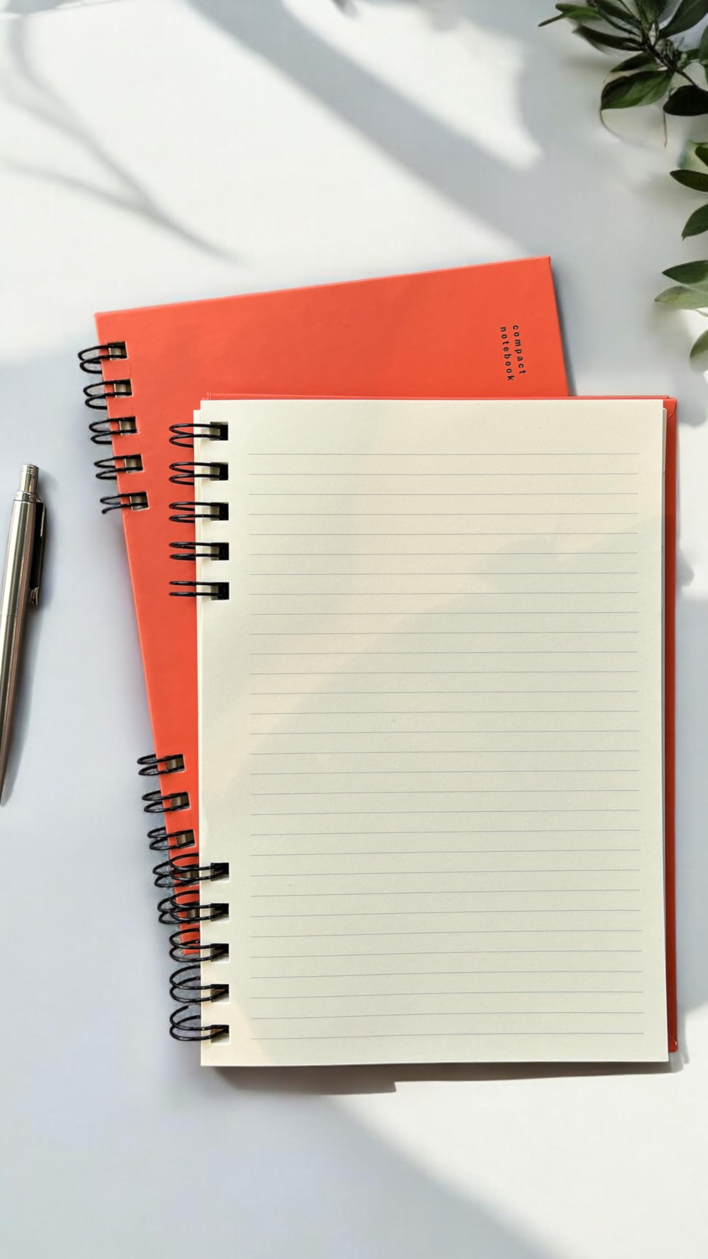 Fark Tanıtım Spiralli 80 Yaprak Çizgili A5 Defter, Not Defteri, Okul Defteri, 4 Farklı Renk Seçeneği (04 Orange Coral)