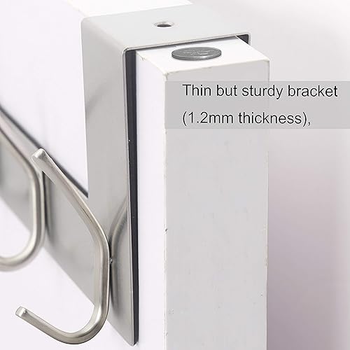 Miniatura 14 de WEBI - Perchero de 6 ganchos para abrigos, para colgar sobre la puerta, ideal para colgar toallas, ropa y abrigos en la puerta del baño Blanco