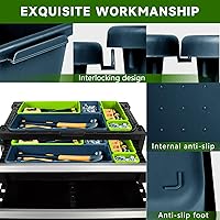 Vista 5 de Organizador de Caja de Herramientas con Bandeja, Organizador de Cajones de Escritorio para Caja de Herramientas, Bandeja para Caja de Herramientas