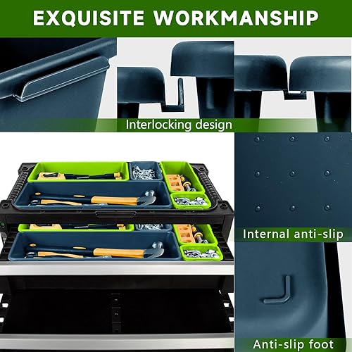 Miniatura 5 de Bandeja organizadora de caja de herramientas, organizador de cajones de escritorio, bandeja de caja de herramientas, caja de herramientas de