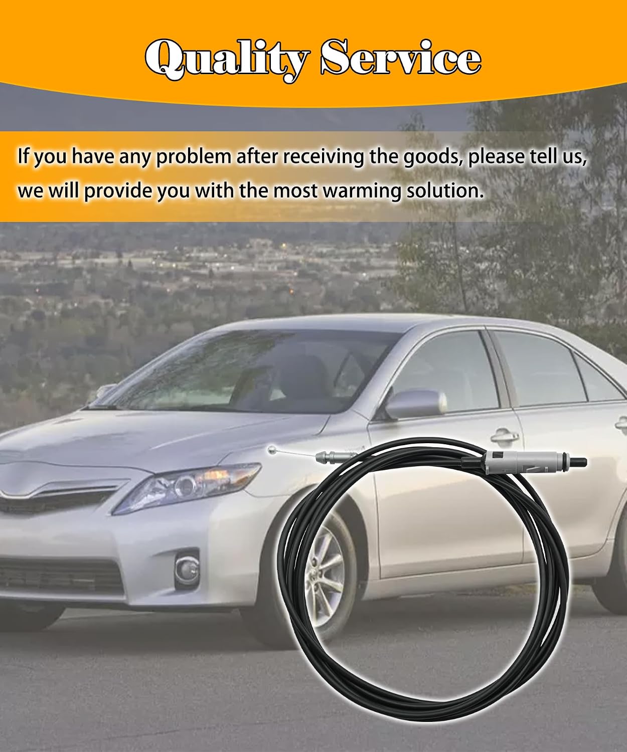 Fuel Tank Door Release Cable Fits Toyota Camry 2006-2015, Black, Compatible with Toyota Camry 2006-2015, Allows Easy Access to Fuel Tank Cap, 1x Cable