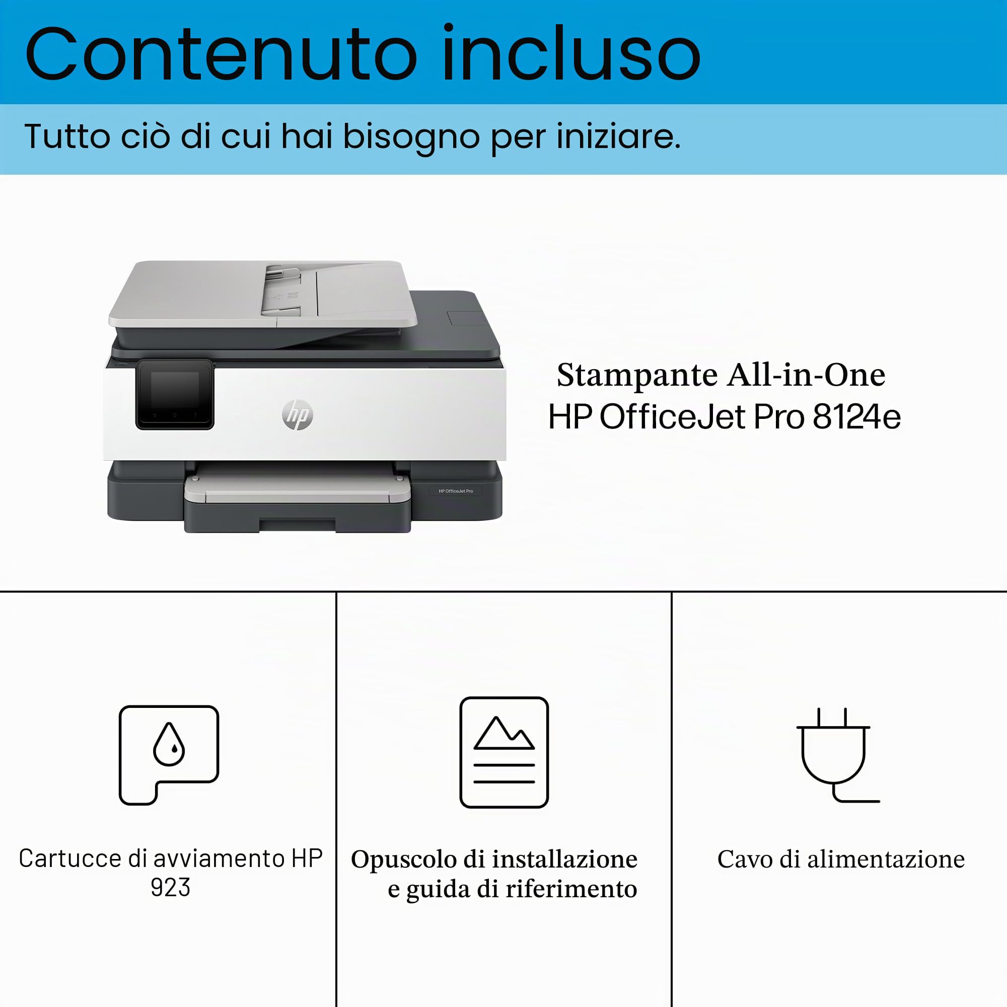HP Stampante All-in-One OfficeJet Pro 8124e