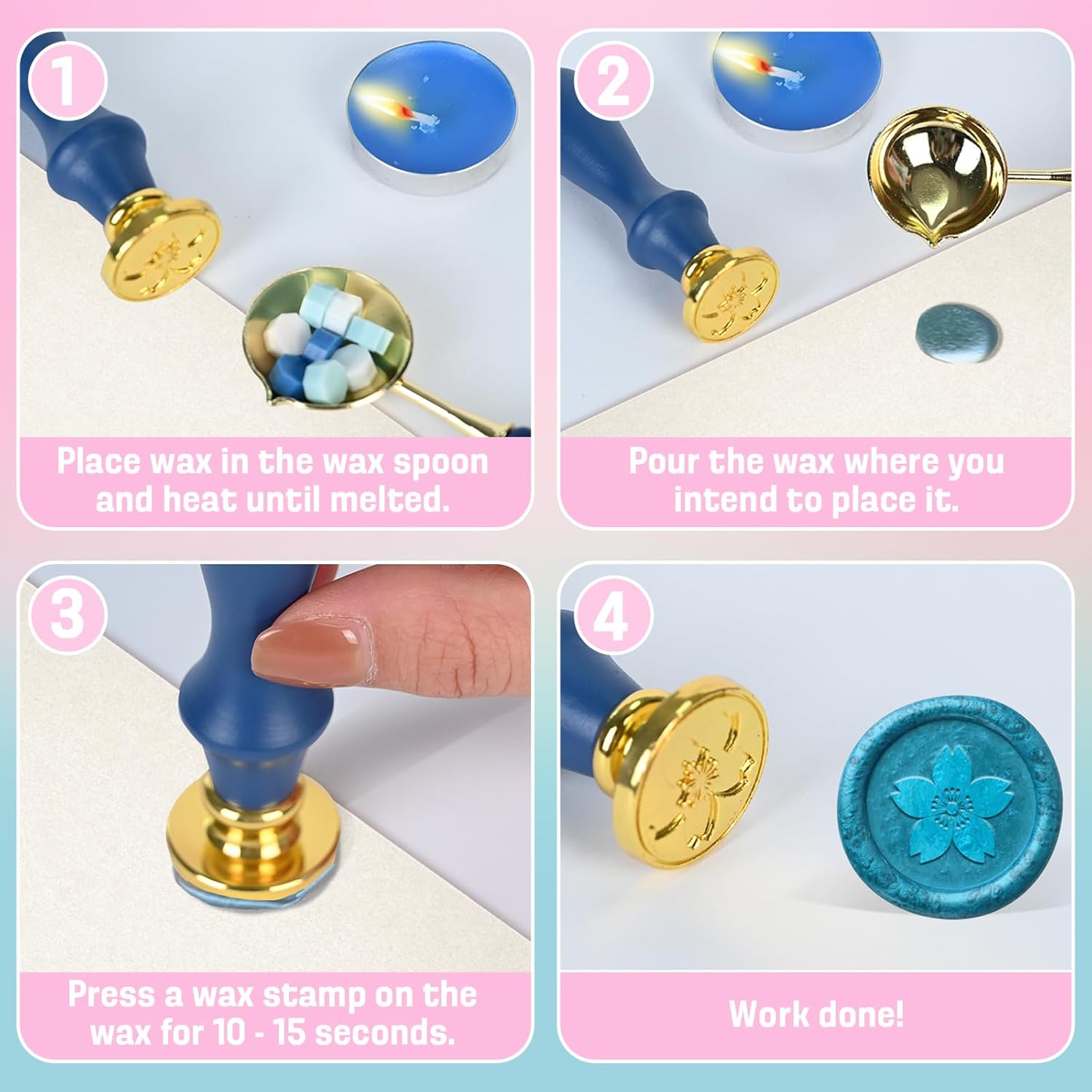 Custom Wax Seal Stamp - Personalized Sealing Wax Stamp with Logo/Letter, Creating Unique Seals for Wedding Invitation, Envelopes, Crafting, Gift Wrap, Graduation Gifts, Customized Gifts(1.57in)