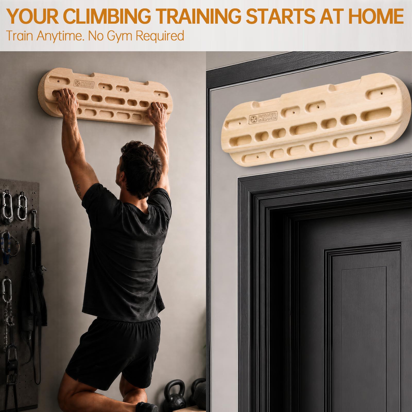 POWER GUIDANCE Tavola da allenamento Arrampicata Trainingsboard Hangboard Climbing board Fingerboard per principianti per l'arrampicata adatta per gli attrezzi da allenamento Boulder