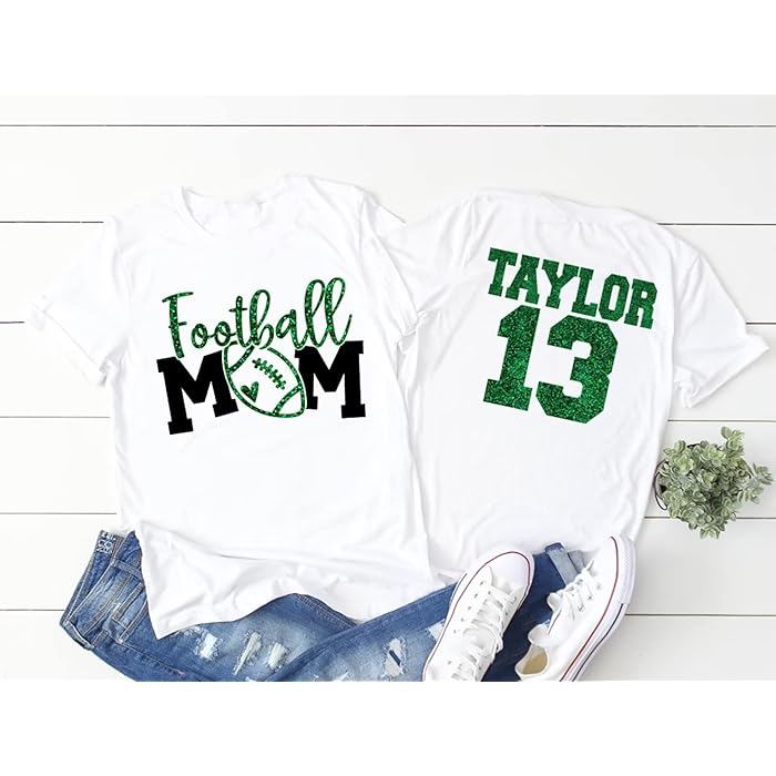 Custom Football Mom Unisex Sweatshirt, Hoodie With Design On Sleeve Personalized Birthday Football Gifts For Mom, Football Lovers, NFL Fans, Sport Lovers - Triumphant Senior Football Mama with Kid Name