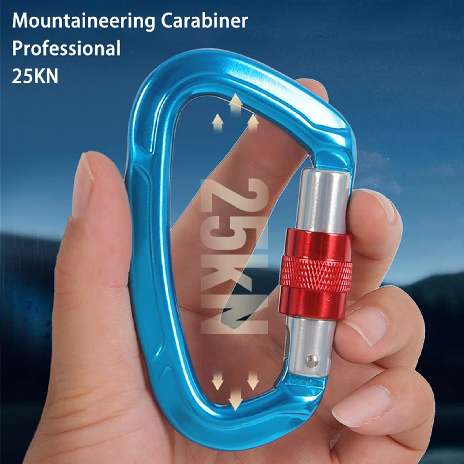 D-förmiger Karabinerhaken für Klettern, 25 kN Sicherheitsschnalle, professionelle Bergsteigerausrüstung, robuste Ascend Ausrüstung, langlebig und zuverlässig