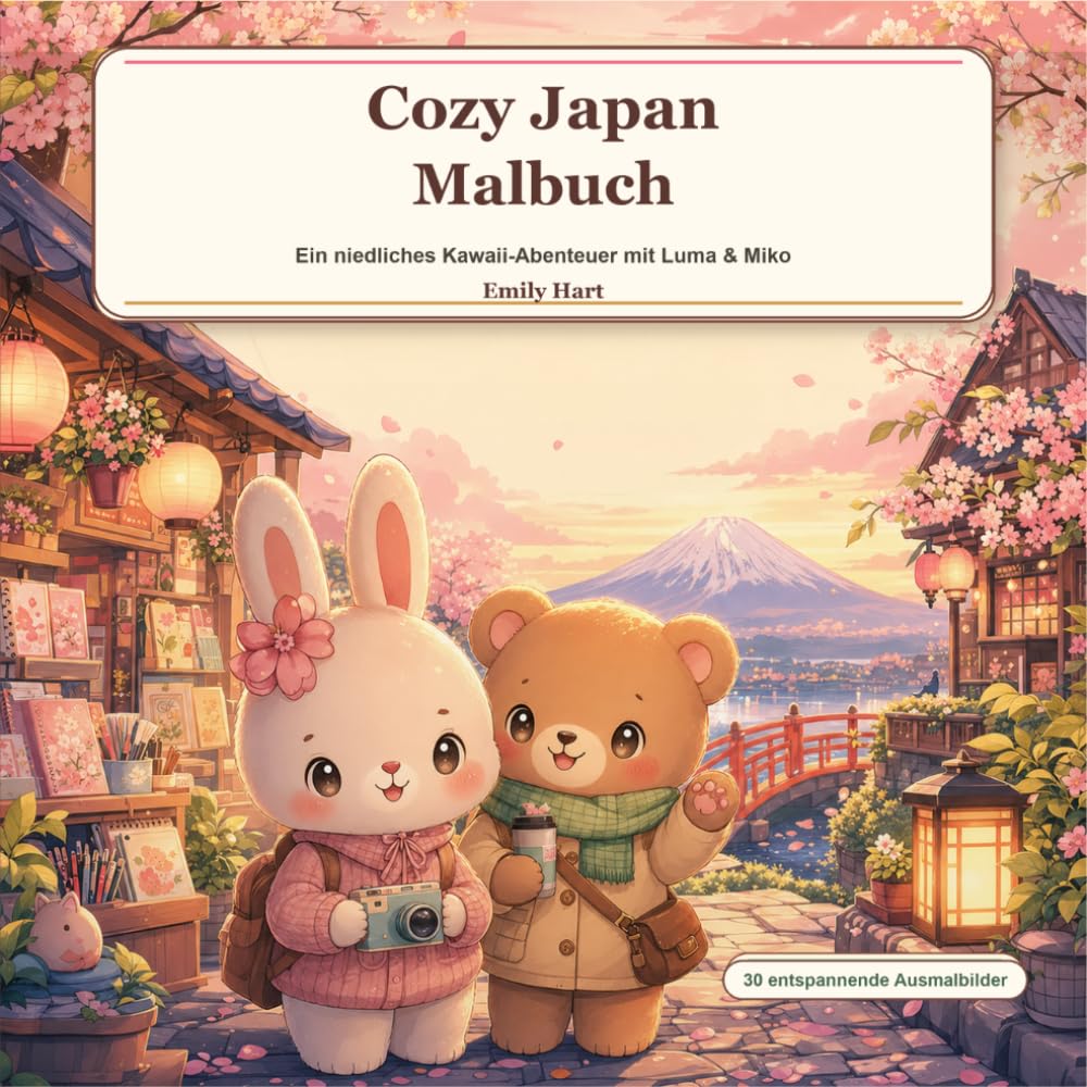 Cozy Japan Malbuch: Ein niedliches Kawaii-Abenteuer mit Luma & Miko
