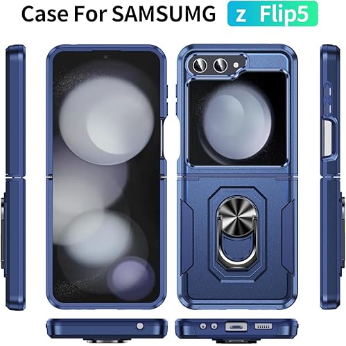 Miniatura 2 de Funda para Flip 5 Funda para Samsung Z Flip 5, con anillo (grado militar) Anti-caída, resistente funda protectora para Galaxy Z Flip 5 Case -