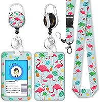 Vista 185 de Giancomics Black ID Badge Holder with Lanyard, Lanyards for ID Badges with Badge Reel Retractable Heavy Duty, Lanyard with ID Holder Keychain Clip