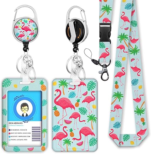 Miniatura 185 de Giancomics Black ID Badge Holder with Lanyard, Lanyards for ID Badges with Badge Reel Retractable Heavy Duty, Lanyard with ID Holder Keychain Clip