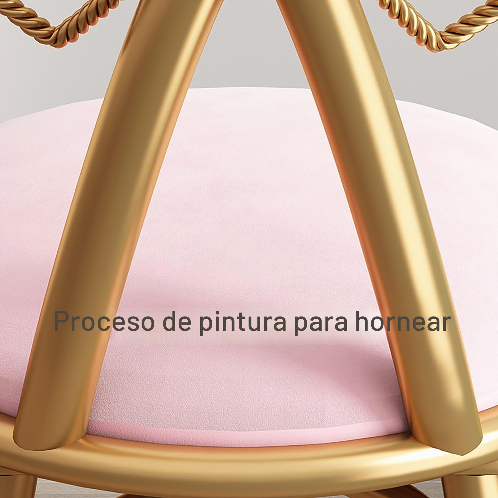 Silla de Maquillaje con Respaldo de Hierro Forjado, Multifuncional, con Lazo de Mariposa, para Dormitorio, Sala de Estar, Cocina (Color: Rosa)