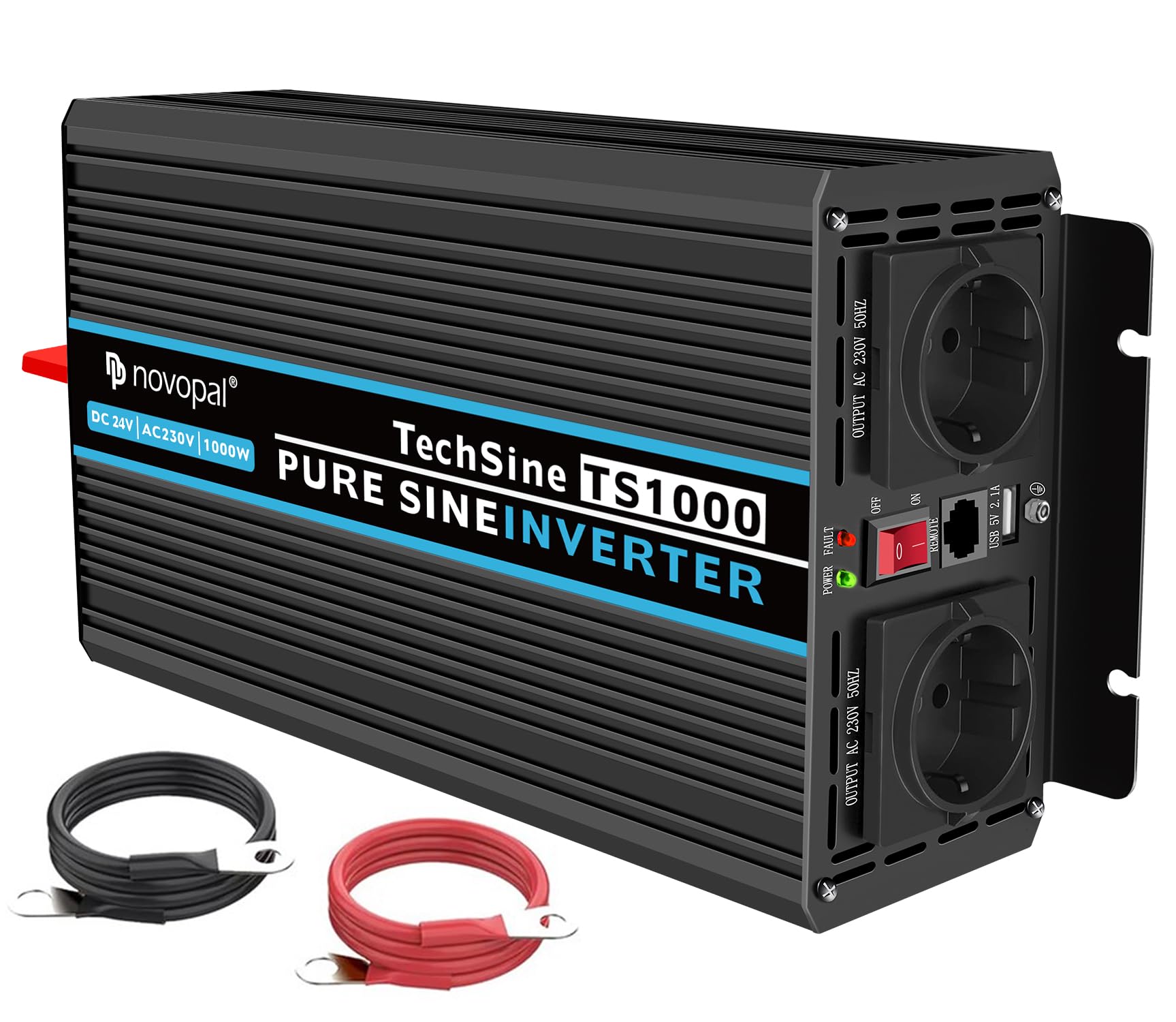 NOVOPAL Inversor 24V 230V Onda Pura 3000W Convertidor de Corriente Conversor 24V a 220V Transformador con 5m Control Remoto para Coche Camion — view 19
