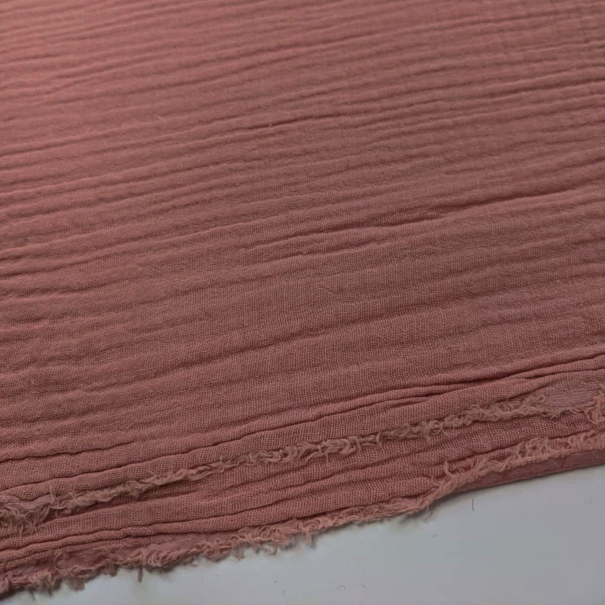 Double Gauze 100% Cotton Plain Fabric Dress Making Lightweight Muslin Baby Swaddle Blankets Scarves Summer Clothing | 53" - 135 cm Wide | per Metre (Taupe) — view 7