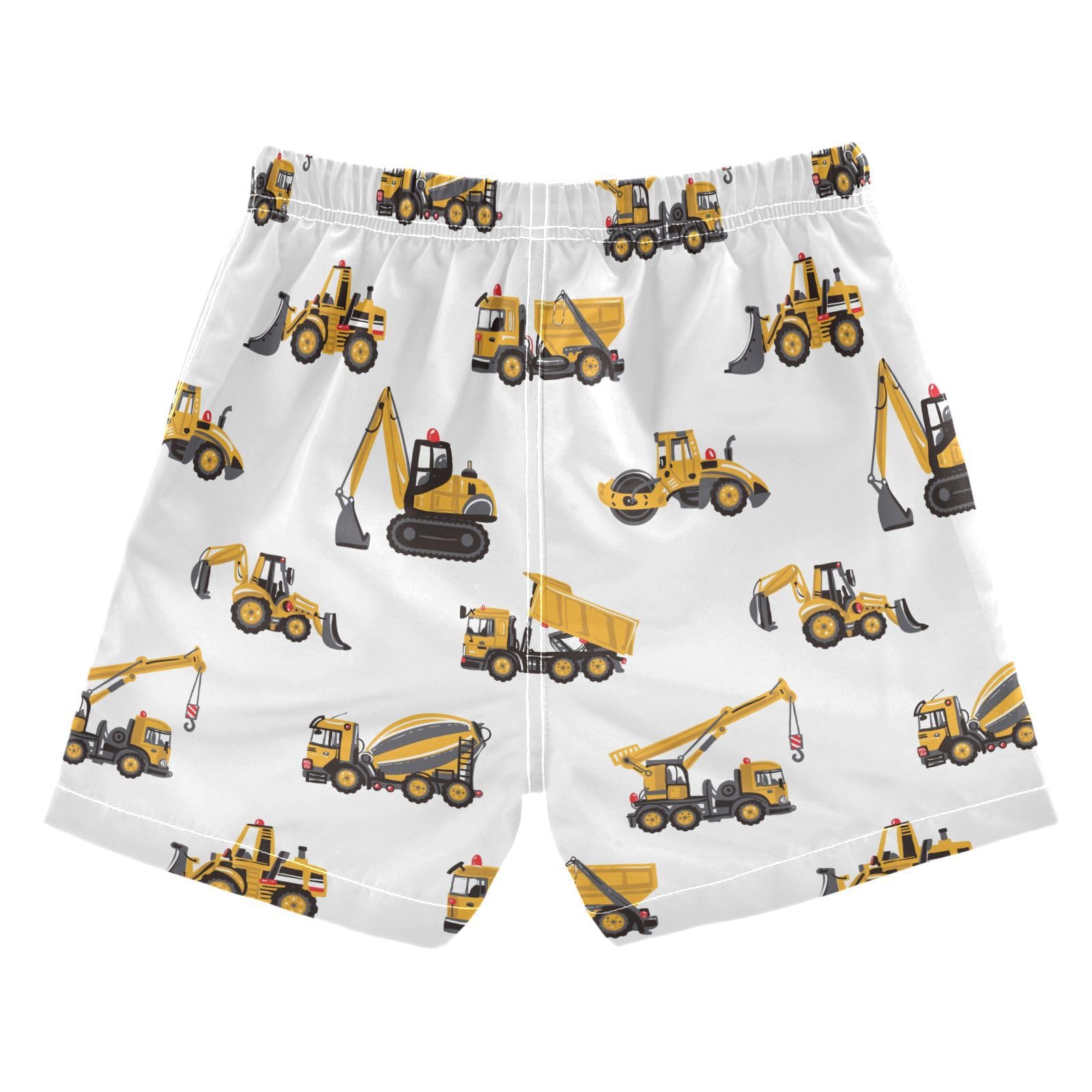 susiyo Boys Swim Trunks Construction Truck Excavator Tractor Roller Toddler Swim Shorts Quick Dry Beach Board Shorts Little Boy Bathing Suits Swimwear 2T